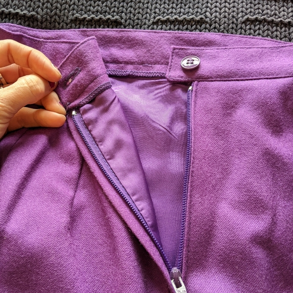 VTG Royal Purple Wool Skirt Sz 4 - Picture 7 of 14